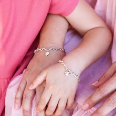 Enamel Mini Flower Charm in Sterling Silver - Image 3