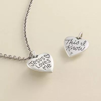 Jesus Love Me Charm in Sterling Silver - Image 3