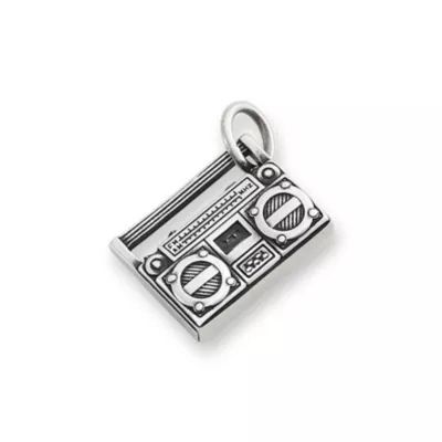 Live Life Loud Boombox Charm in Sterling Silver