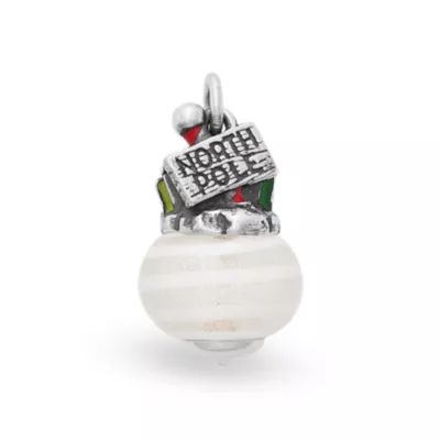 Enamel North Pole Art Glass Charm in Sterling Silver