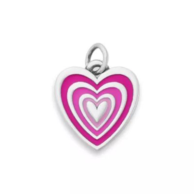 Enamel Radiant Heart Charm in Sterling Silver