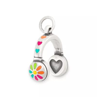 Enamel Love My Headphones Charm in Sterling Silver - Image 3