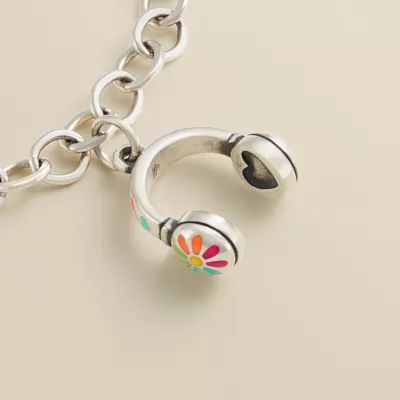 Enamel Love My Headphones Charm in Sterling Silver - Image 4