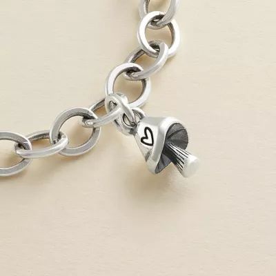 Mini Mushroom with Heart Charm in Sterling Silver - Image 3