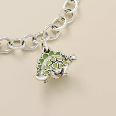 Enamel Dinosaur Charm in Sterling Silver - Image 3