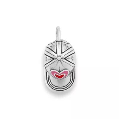 Enamel Heart Ball Cap Charm in Sterling Silver - Image 2