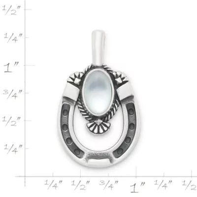 Western Horseshoe Gemstone Pendant in Sterling Silver - Image 9