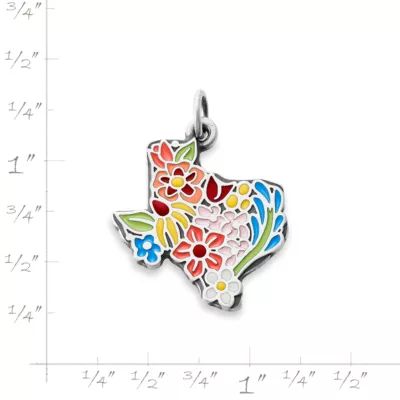 Enamel Texas Wildflower Charm in Sterling Silver - Image 8