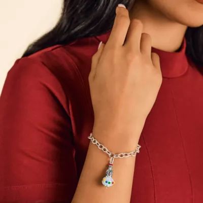 Enamel Christmas Penguin Art Glass Charm in Sterling Silver - Image 4