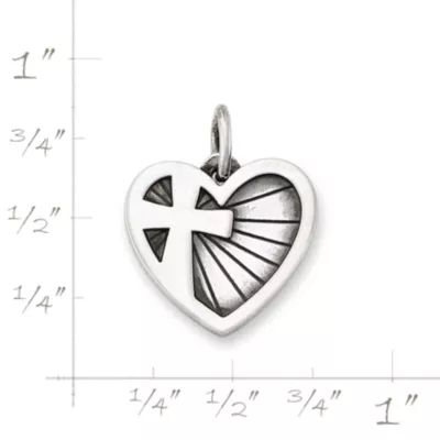 God's Light Heart Charm in Sterling Silver - Image 4