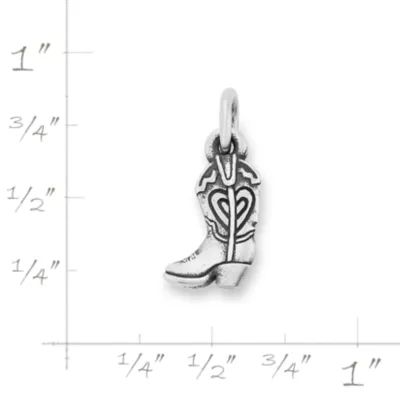 Mini Cowgirl Boot Charm in Sterling Silver - Image 6