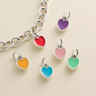 Enamel Connected Hearts Charm in Sterling Silver - Image 3