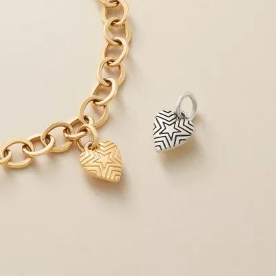 Radiant Star Mini Heart Charm in 14K Yellow Gold - Image 3