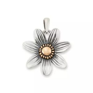 Full Bloom Pendant in Sterling Silver and Bronze