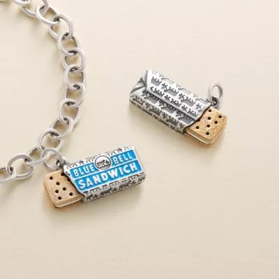 Enamel Blue Bell Ice Cream Sandwich Charm in Sterling Silver and Bronze - Image 3
