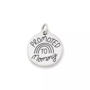 Promoted to Mommy Charm in Sterling Silver