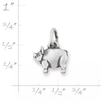 Petite Pig Charm in Sterling Silver - Image 5