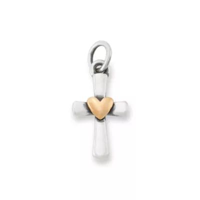 Enduring Love Cross Charm in Sterling Silver and Bronze