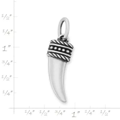 Beaded Horn Pendant in Sterling Silver - Image 3