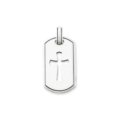 Classic Tag Cross Pendant in Sterling Silver