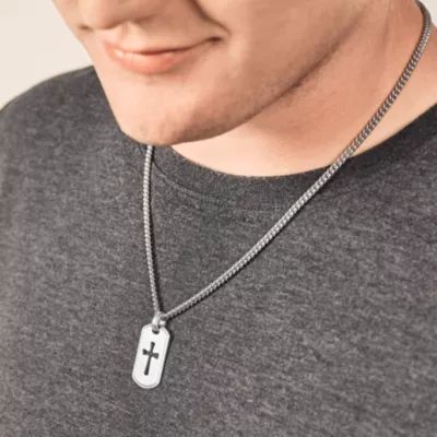 Classic Tag Cross Pendant in Sterling Silver - Image 5