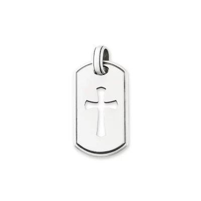 Classic Tag Cross Pendant in Sterling Silver - Image 2