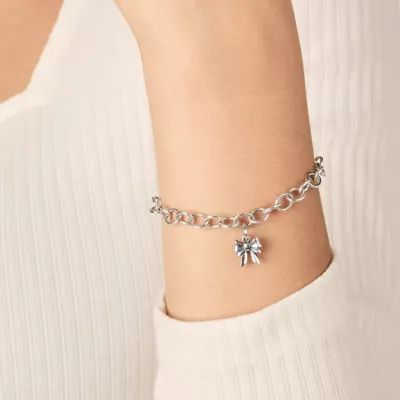 Tiny Bow Charm in Sterling Silver - Image 5