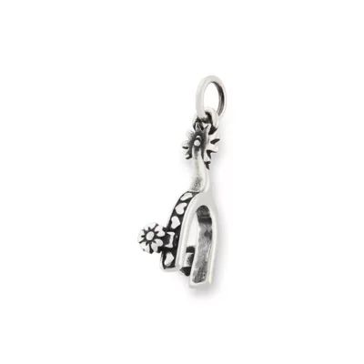 Hearts and Flowers Spur Charm in Sterling Silver