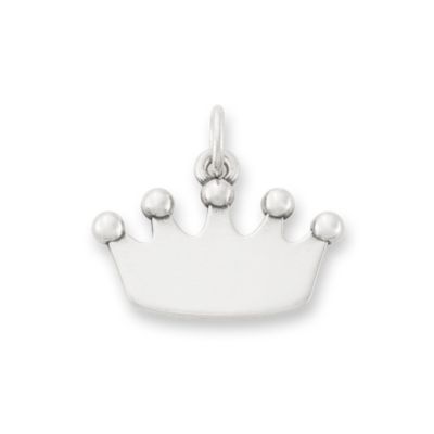 Engravable Crown Charm in Sterling Silver