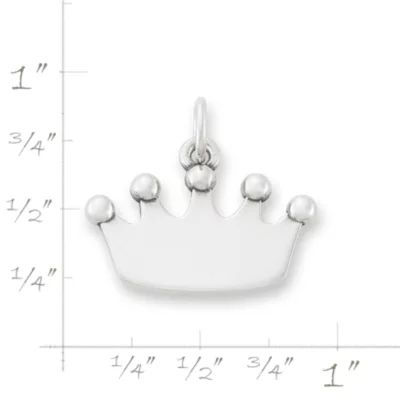 Engravable Crown Charm in Sterling Silver - Image 5