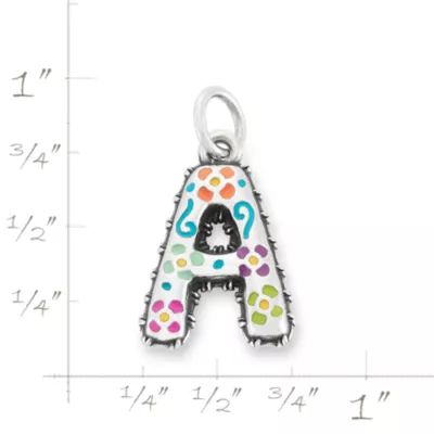 Enamel Consuela Floral Initial Charm in Sterling Silver - Image 6