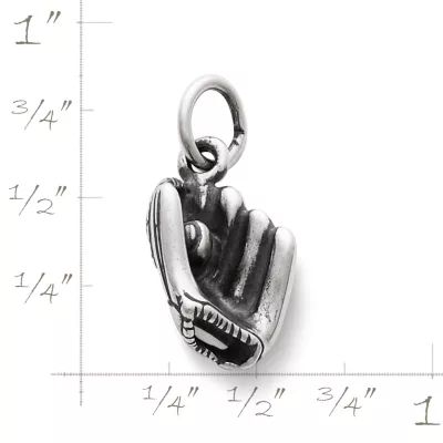 Baseball and Glove Charm in Sterling Silver - Image 2