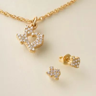 Delicate Pave Diamond Texas Stud Earrings in 14K Yellow Gold - Image 5