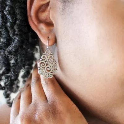 Open Sorrento Dangle Earrings in Sterling Silver or 14K Yellow Gold - Image 2