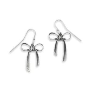 Bow Dangle Earrings in Sterling Silver
