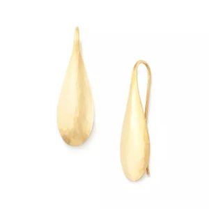 Domed Teardrop Earrings in 14K Yellow Gold