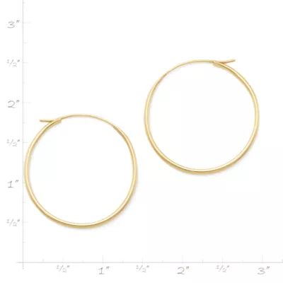 Swedged Hoop Earrings in 14K Yellow Gold - Image 2