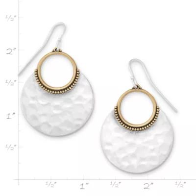 Hammered Eclipse Dangle Earrings in Sterling Silver and Bronze - Image 4