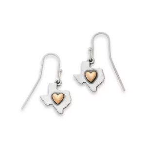 Deep in the Heart of Texas Dangle Earrings in Sterling Silver and Bronze