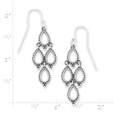 Delicate Cascade Dangle Earrings in Sterling Silver - Image 4