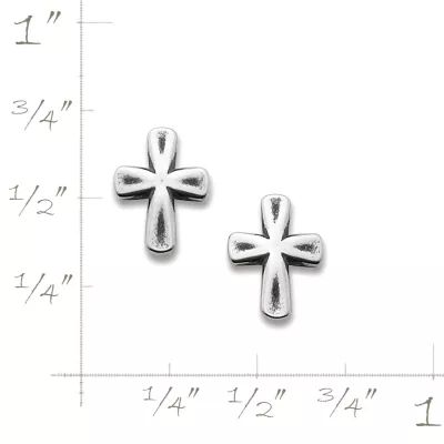 Sign of Faith Stud Earrings in Sterling Silver - Image 3