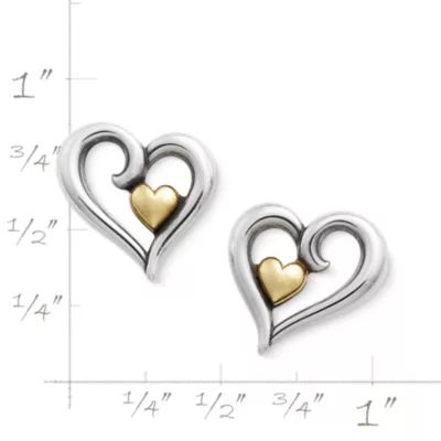 Joy of My Heart Stud Earrings in Sterling Silver and 14K Yellow Gold - Image 3