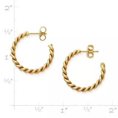 Medium Twisted Wire Hoop Earrings in 14K Yellow Gold - Image 2