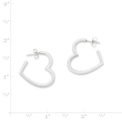 Heart Hoop Earrings in Sterling Silver - Image 6