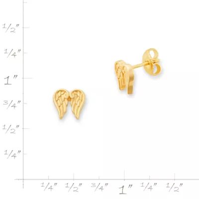 Angel Wings Studs in 14K Yellow Gold - Image 4