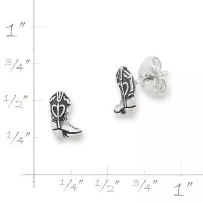 Mini Cowgirl Boot Studs in Sterling Silver - Image 4