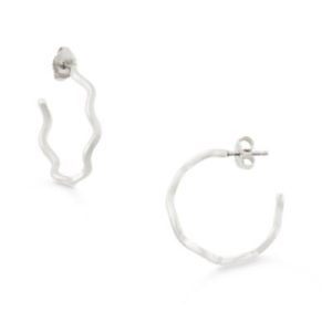 Squiggle Hoop Earrings in Sterling Silver