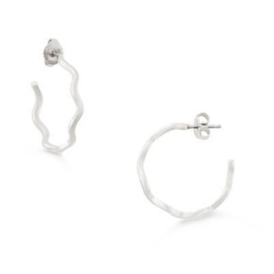 Squiggle Hoop Earrings in Sterling Silver