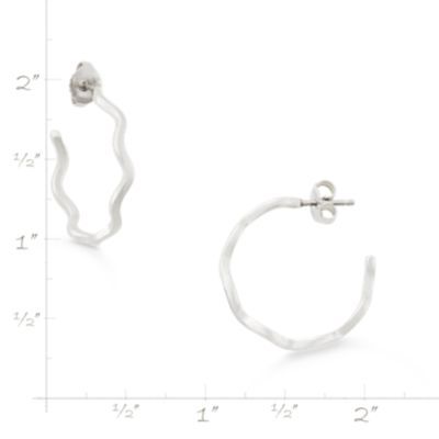 Squiggle Hoop Earrings in Sterling Silver - Image 7