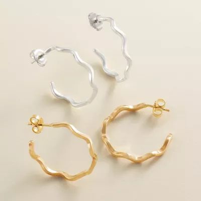 Squiggle Hoop Earrings in Sterling Silver - Image 4